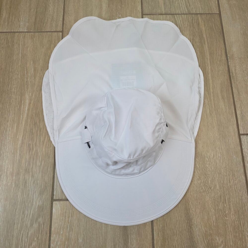 Coolibar Stevie Ultra Sun Hat White OS UPF 50+ Wide Brim Neck Flap Mask NWT